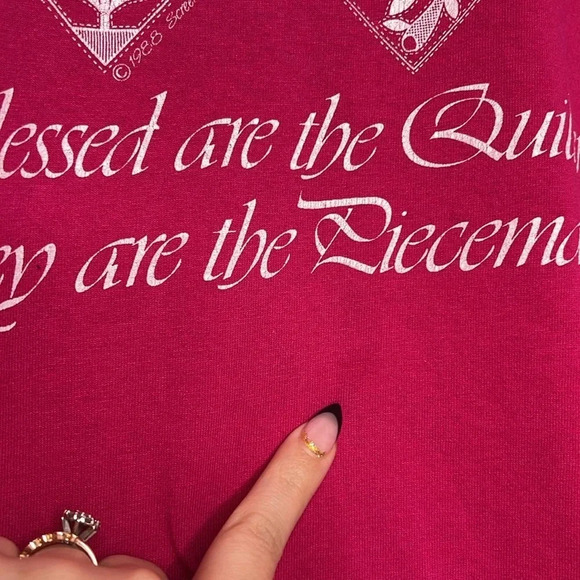 Screen Stars 1980s Vintage Single Stitch Quilter Quilting Graphic T Shirt - Picture 4 of 12